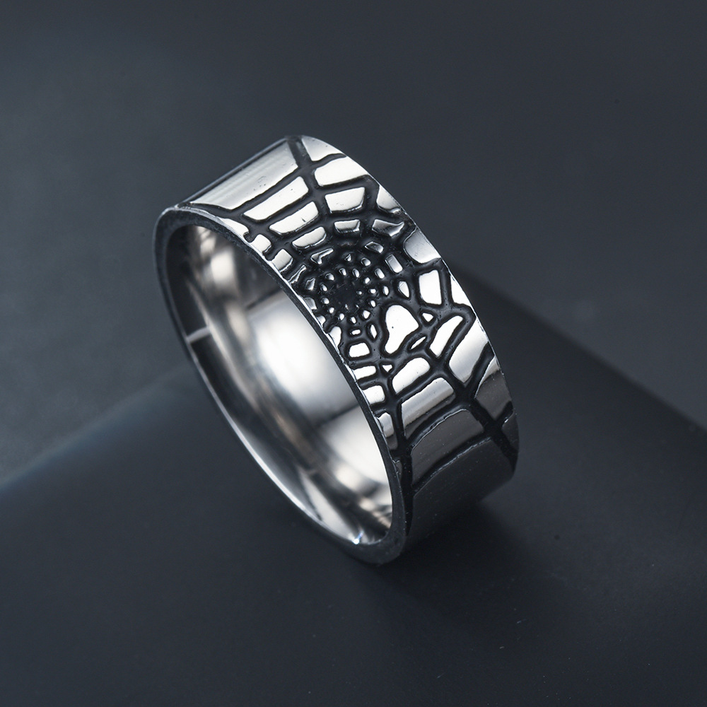 Men Accessories Name - Edelstahl Einfache Spinne Web Ring Mode