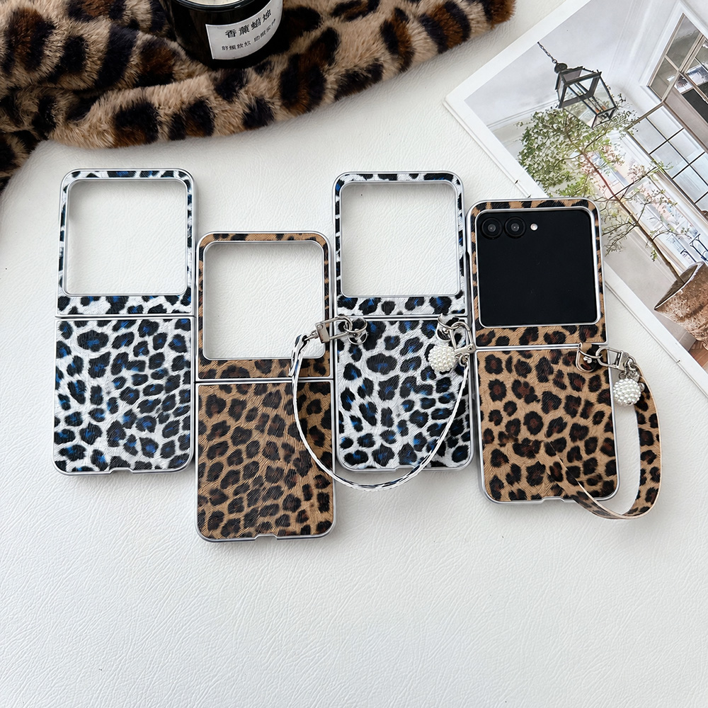 Men Accessories Hand - Leopardenmuster Klappbare Handyhülle für Motorola Razr