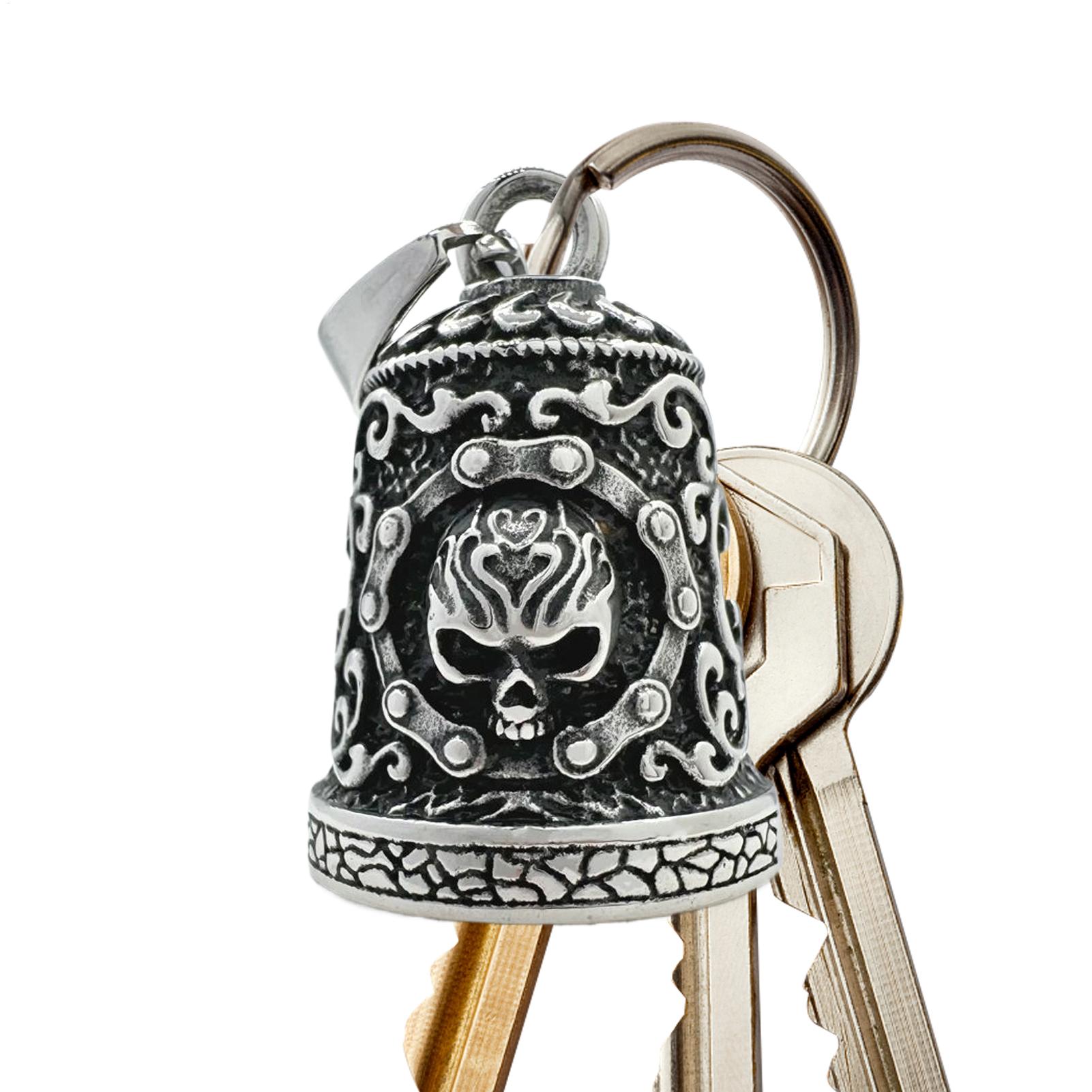Men Accessories Hand - Totenkopf-Glockenanhänger, Motorradglocken, Dekoration für Männer, Reiter,