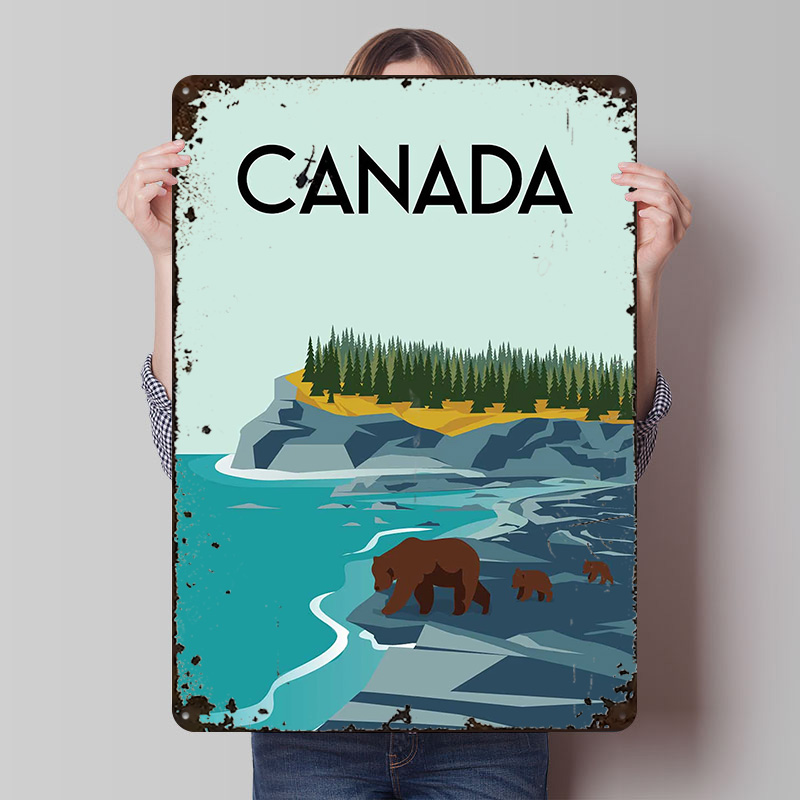 Men'S Accessories Canada - Kanada Reiseposter, individuelle Wandkunst, Vintage-Metallschilder, Retro-Blechschild