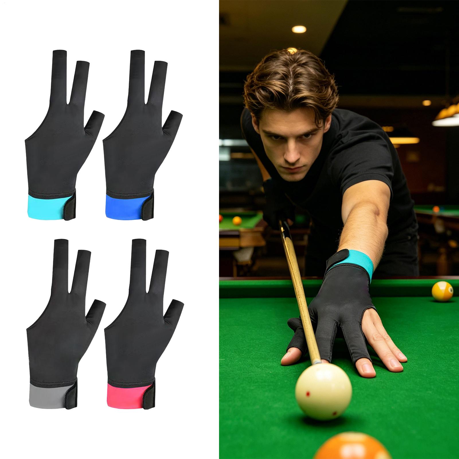 Men Accessories Hand - Pool-Handschuh, 3-Finger-Anti-Rutsch-Sportzubehör, Billard-Pool-Handhandschuhe für Erwachsene, Herren,