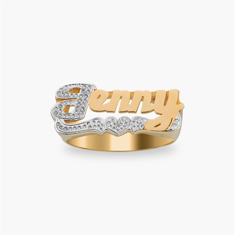 Men Accessories Name - 18K Gold Ring Mit Herz Personalisierte