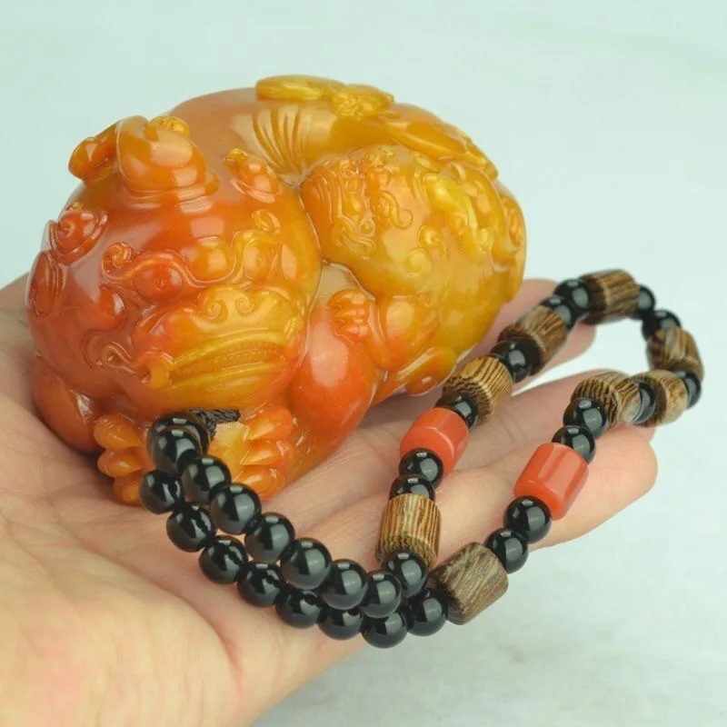 Men Accessories Hand - Natürliche Huang Longyu Pixiu Anhänger Halskette