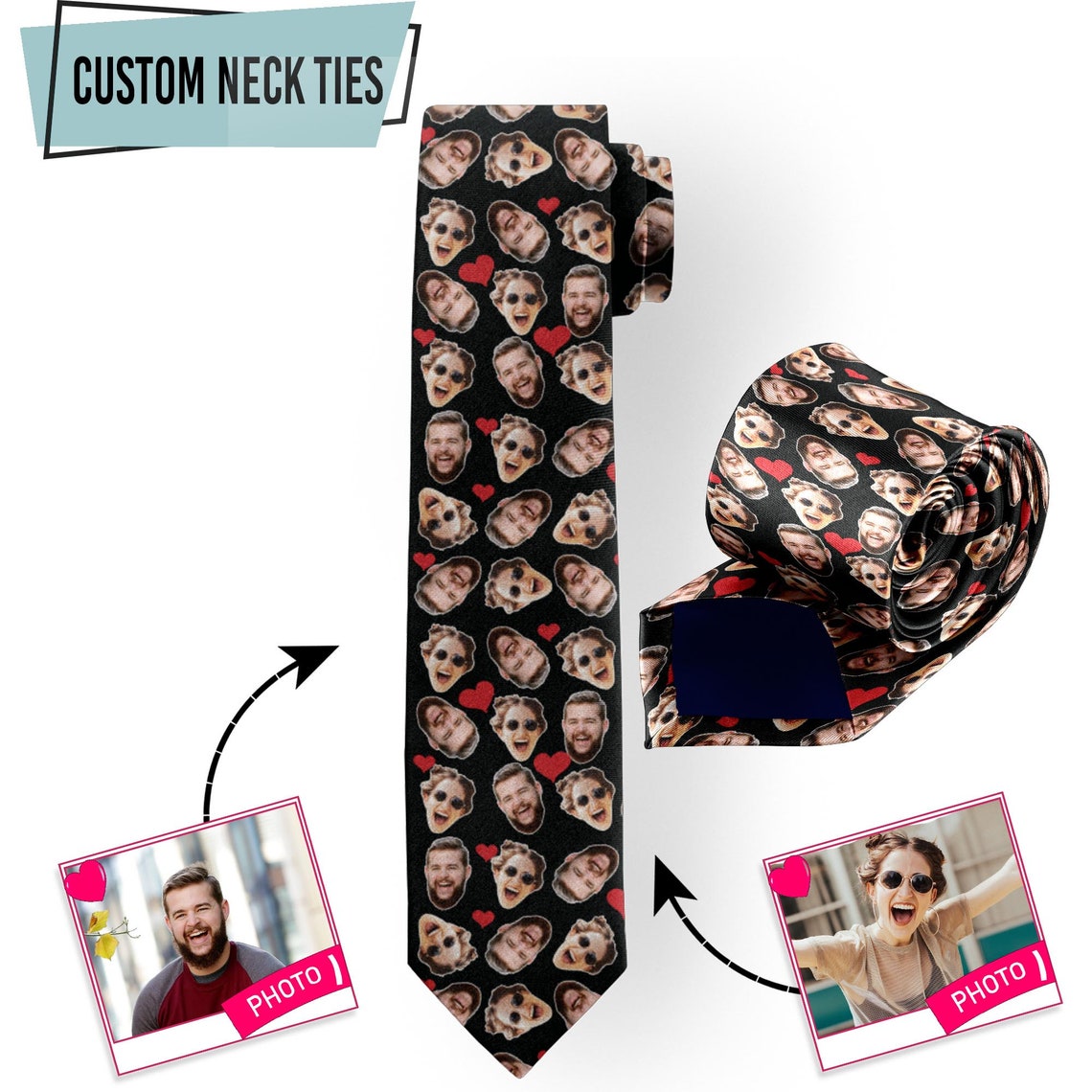 Men Accessories Photos - Personalisieren sie Ihr Foto Krawatte Gesicht