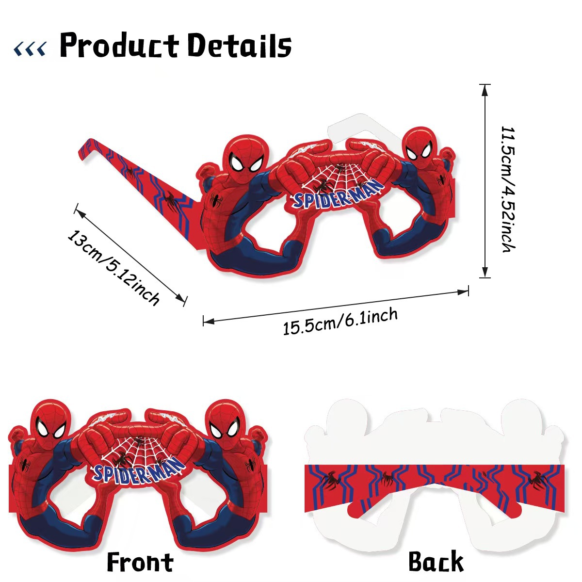 8 Stück Spider-Man Papierbrill – Men Accessories For Birthday Gift Bewertung und Preis
