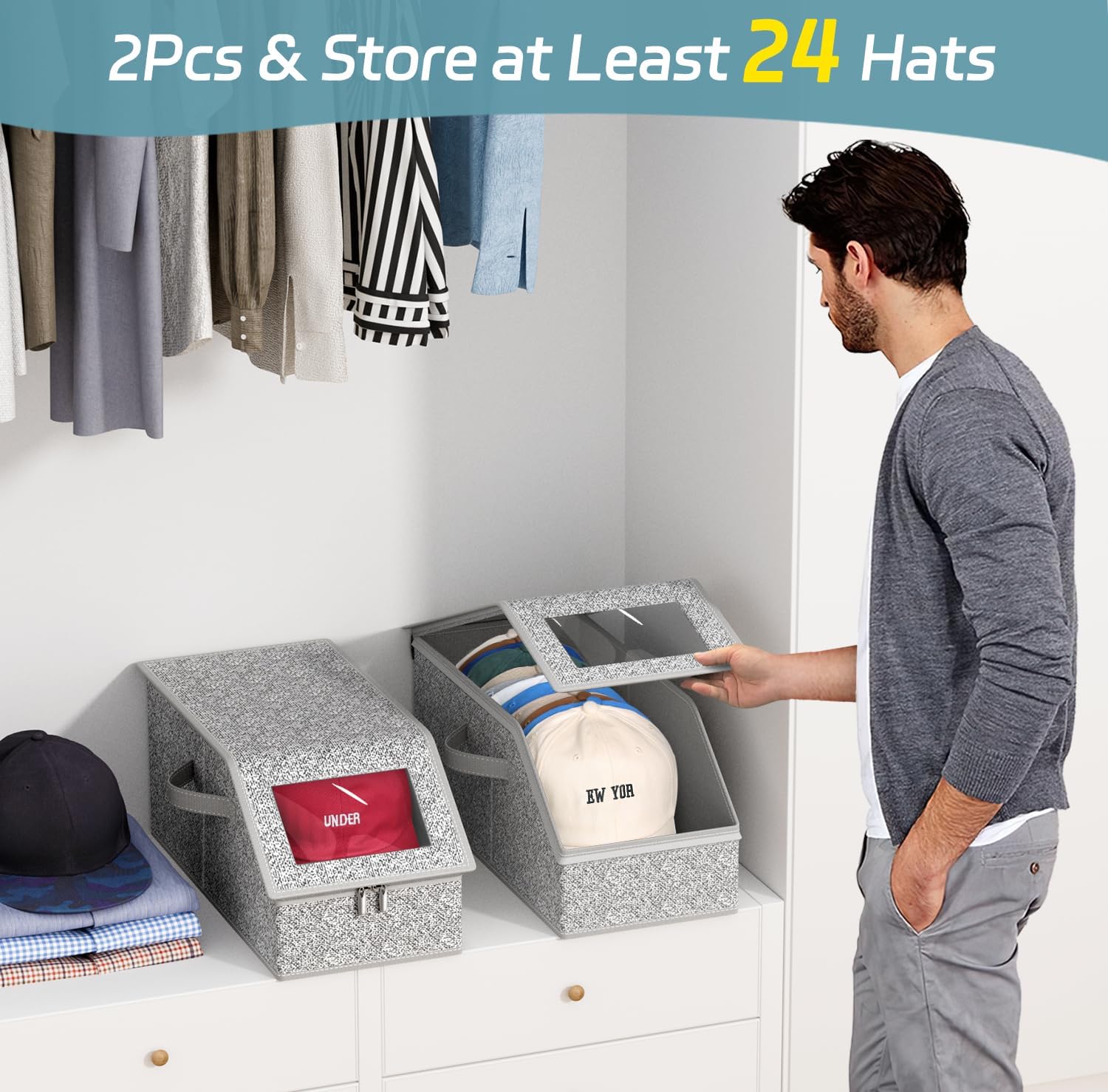 AOODA 2 Stück stapelbare Hut-A – Men'S Accessories Rack Bewertung und Preis